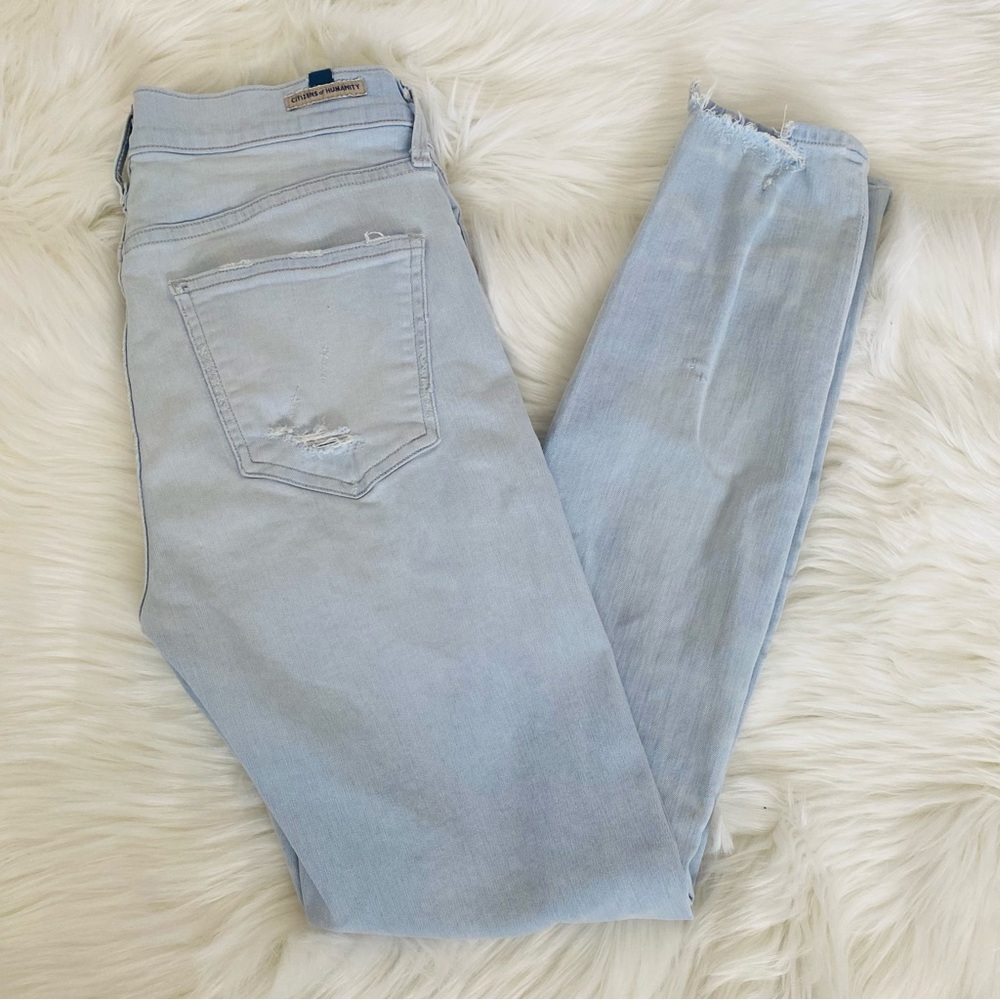 Citizens of Humanity Rocket High Rise Skinny Distressed Light Denim Jeans